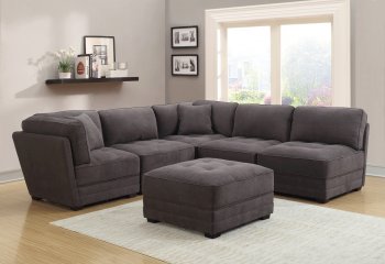 Gordon Sectional Sofa in Charcoal Fabric by ESF [EFSS-Gordon Charcoal]