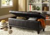 Aflon Lift Top Storage Bench 4730PU by Homelegance in Dark Vinyl