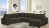 23487 Sectional Sofa in Chocolate Fabric by Lifestyle