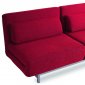 Red Fabric Modern Sofa Bed w/Metal Legs