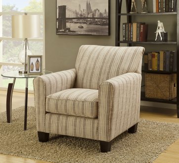 Liesl Accent Chair CM6138A in Stripe Pattern Fabric