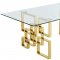 Pierre Glass Top Dining Table 714 in Golden Tone w/Options