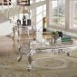 Doris Genuine Marble Top Coffee Table in Rose Gold w/Options