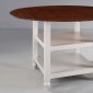 White & Cherry Finish Round Drop Leaf Counter Height Table