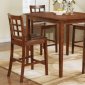 Dark Oak Finish 5Pc Modern Counter Height Dinette Set