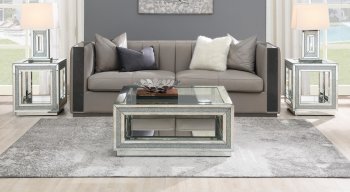 Hollywood Glam-T1201C Coffee Table 3Pc Set in Silver by Global [GFCT-Hollywood Glam-T1201C]