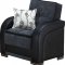 Oklahoma Sofa Bed in Grey Fabric & Black Vinyl w/Options