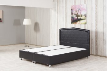 Casa Rest Queen Bed Upholstered in Black Leatherette by Casamode [CMB-Casa Rest Black]