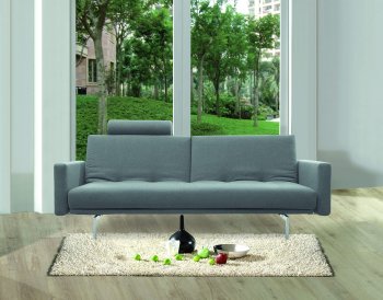 Dark Grey Fabric Contemporary Sofa Bed/Steel Metal Frame [NSSB-416007]