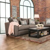 Bensen Sofa CM6151 in Brown Linen Fabric w/Options