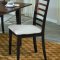 Rich Merlot Finish Casual 5Pc Dining Set w/Fabric Seat Chairs