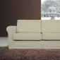 Contemporary Beige Fabric Sofa with Pull-Out Bed