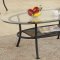 Beveled Clear Glass Tops 3PC Table Set w/Slate Tiles Shelf