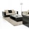 Bellagio Sofa 3Pc Set in Beige Fabric & Black by VIG