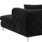 Gail Sectional Sofa 664 in Black Velvet Fabric by Meridian