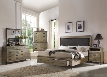 Athouman Bedroom 23920 in Weather Oak by Acme w/Options [AMBS-23920-Athouman]