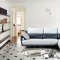 6311 Sectional Sofa in Light Grey & Blue Leather by ESF