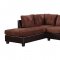 G906B Sectional Sofa w/Ottoman in Chocolate Fabric by Glory