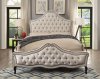 Diadem Upholstered Bed CM7219 in Beige Linen-Like Fabric