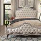 Diadem Upholstered Bed CM7219 in Beige Linen-Like Fabric