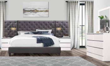 9098 Bedroom by Global w/Optional Bayview White Casegoods [GFBS-9098-Bayview]