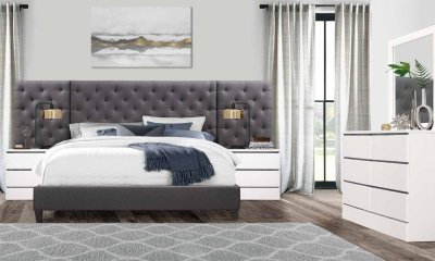 9098 Bedroom by Global w/Optional Bayview White Casegoods