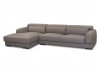 Mink Brown Bonded Leather Modern Chicago Sectional Sofa