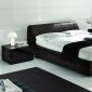 Dark Brown Modern Bedroom Set w/Kaiman Leather Bed