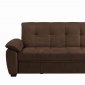 Chocolate Padded Suede Modern Sofa Bed w/Storage