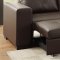 F6930 Convertible Sectional Sofa Espresso Faux Leather by Boss