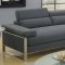 F6539 Sectional Sofa in Charcoal Glossy Polyfiber Fabric by Boss