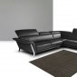 Heni Sectional Sofa in Black Premium Leather by J&M