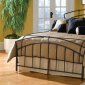 Modern Dark Metal Bed w/Wood Sprung Bed Frame