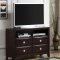 Espresso Finish Modern Bedroom Set w/Leatherette Headboard