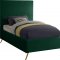 Jasmine Bed in Green Velvet Fabric by Meridian w/Options