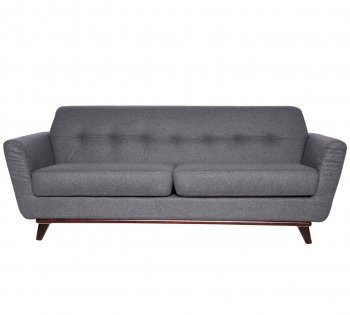 Luray Sofa LL90LGRW in Light Grey Wool by LeisureMod w/Options [LMS-LL90LGRW-Luray Lt Grey]