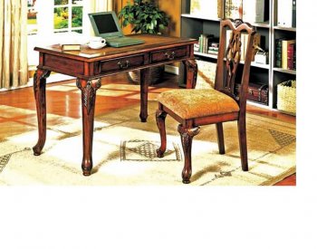 Brown Cherry Finish Traditional Writing Desk w/Chair [ABCOD-2518]