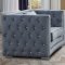 Zion Sofa & Loveseat Set in Silver Velvet Fabric w/Options