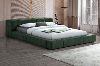 Trinity Upholstered Bed 306120 in Green Fabric by Coaster [CRB-306120 Trinity]