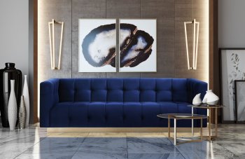 Roma Sofa in Navy Velvet Fabric by TOV [TVS-S166 Roma Navy]