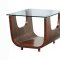 Saly Coffee Table in Walnut w/Glass Top & Options by Whiteline