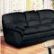 Black Bonded Leather Elegant Living Room w/Pillow Top Seats