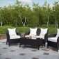 Thrive Outdoor Patio Sofa 4Pc Set in Espresso/White by Modway