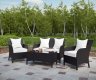 Thrive Outdoor Patio Sofa 4Pc Set in Espresso/White by Modway