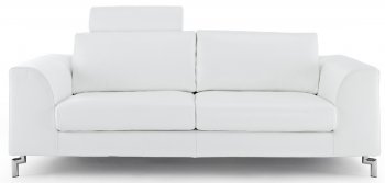 Angela Sofa & Loveseat in White Leather w/Options by Whiteline [WLS-Angela White]