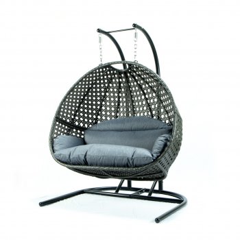 Wicker Hanging Double Egg Swing Chair ESCU57CBU by LeisureMod [LMOUT-ESCU57CBU]