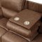 Helga Motion Sofa CM6595 in Brown Fabric-Like Leatherette