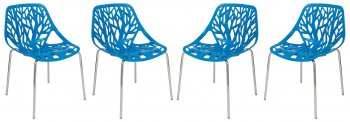 Asbury Set of 4 Dining Chairs AC16BU in Blue by LeisureMod [LMDC-AC16BU-Asbury Blue]