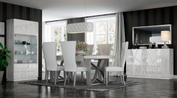 Kiu Dining Table in White by ESF w/Options [EFDS-Kiu White]