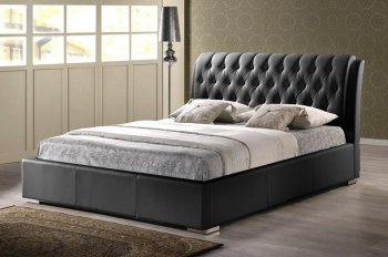 Bianca Platform Bed in Black Faux Leather by Wholesale Interiors [WIB-Bianca Black]